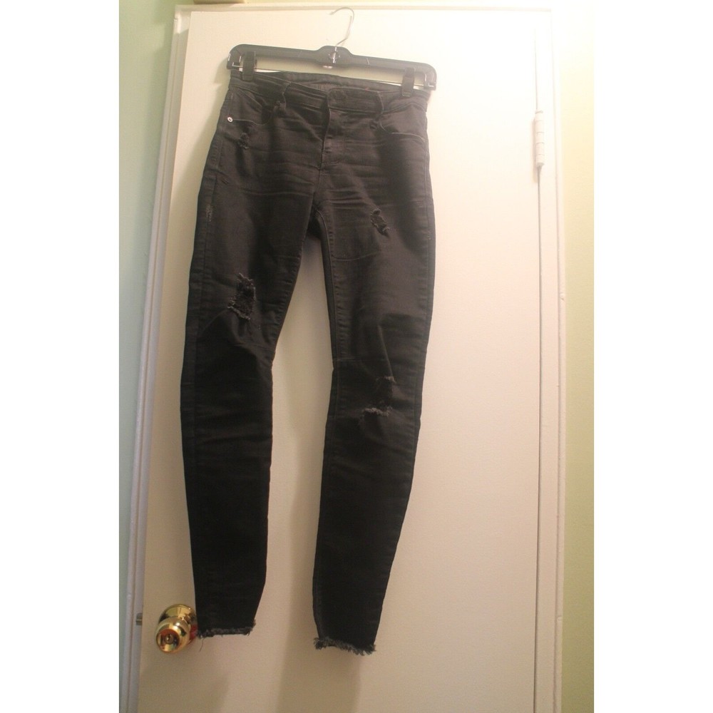 RTA BLACK SKINNY RIPPED JEANS 25